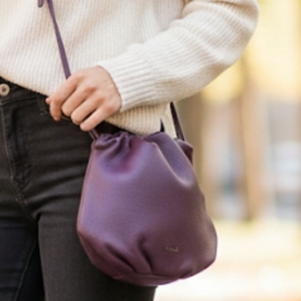 The Sak Lorelie Small Drawstring Leather Crossbody Bag